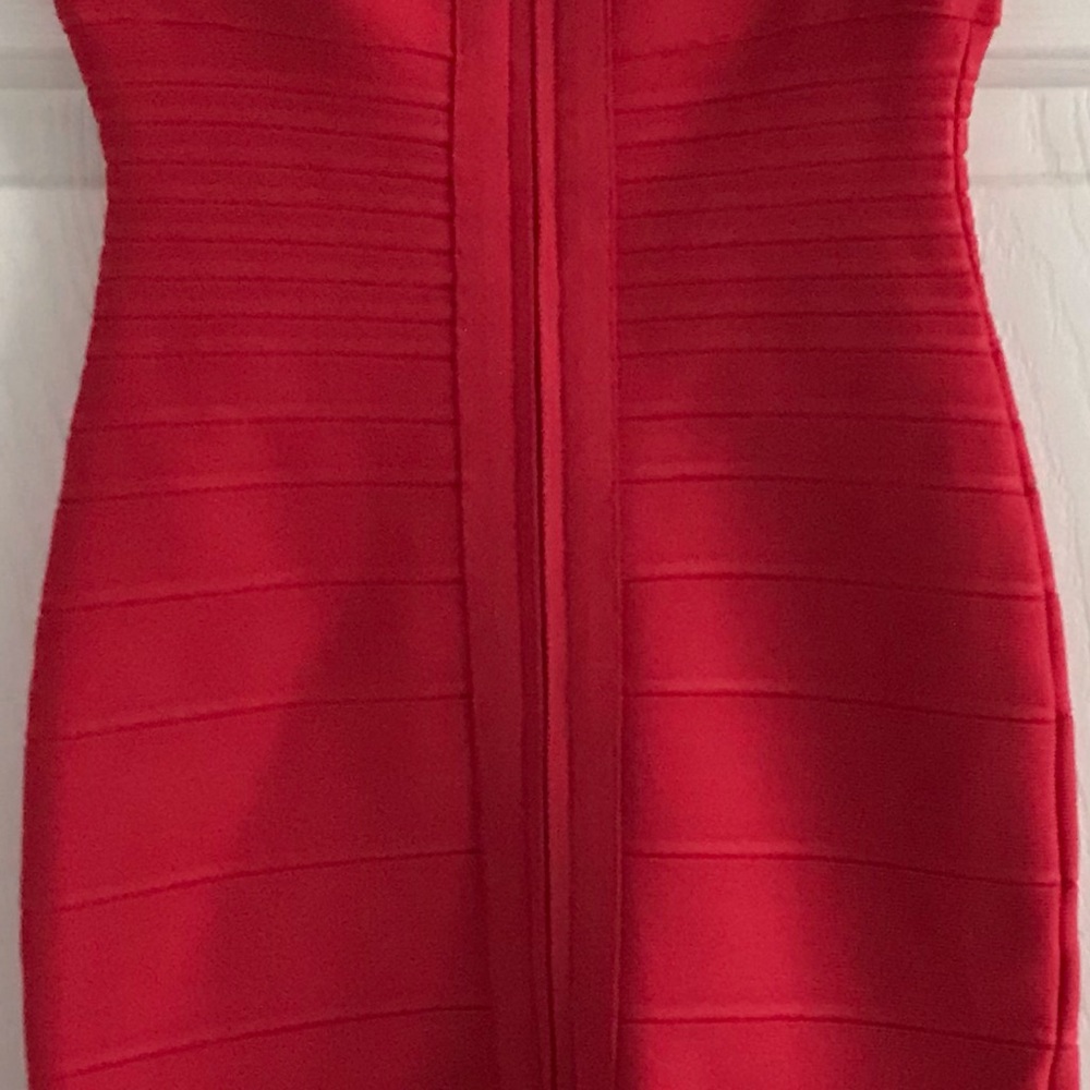 NWOT Hervé Léger Coral Bodycon Dress - Picture 14 of 16
